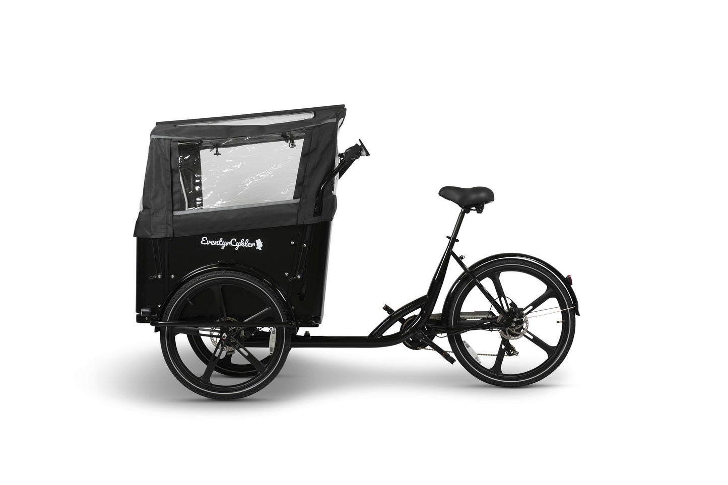 Lille Klaus ladcykel fra EventyrCykler fra siden med kaleche