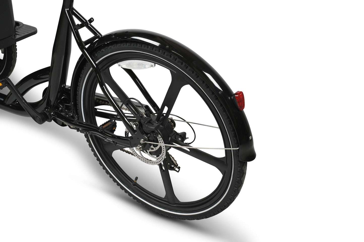 Baghjulet på Lille Klaus ladcykel fra EventyrCykler