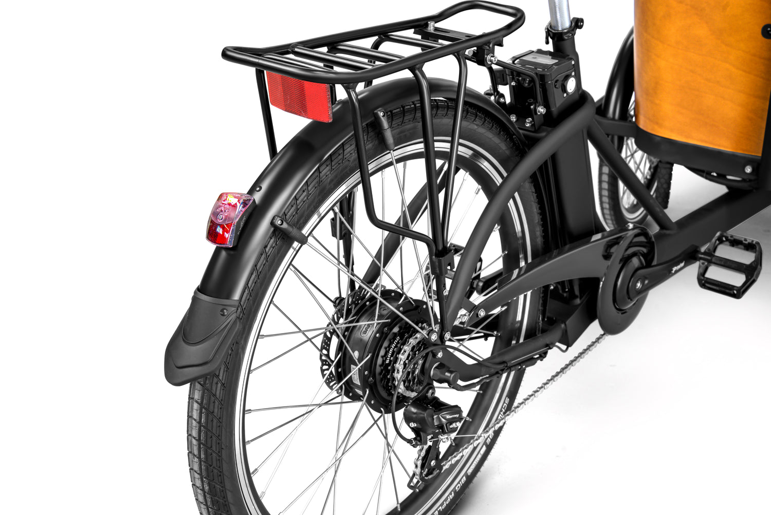 Baghjulet på en ladcykel fra EventyrCykler