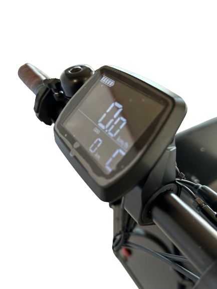 Displayet på styret på Rejsekammeraten ladcykel fra EventyrCykler