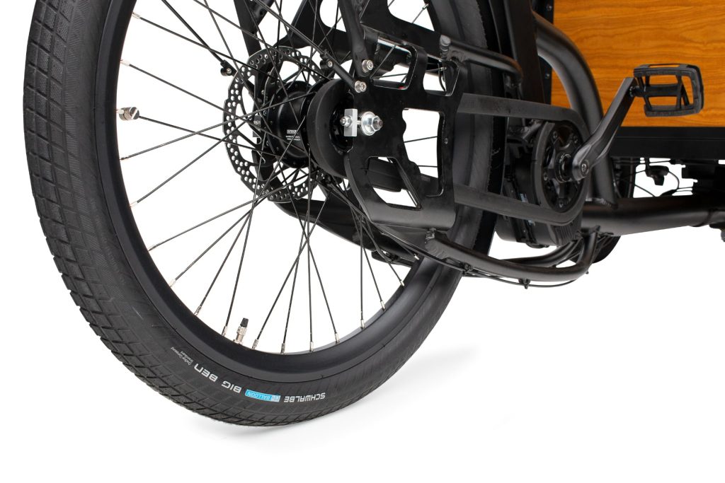 Hydraulisk skivebremse og hjul på en EventyrCykler ladcykel