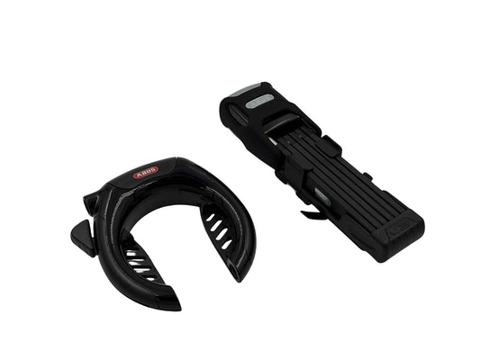 Abus 6959 - 6000KA XPlus Alarm Folding Lock - 90 cm + 5950 Ring Lock - [Ladcykel] -  eventyrcyklerdk 